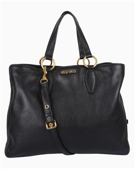 miu miu vitello daino|MIU MIU Vitello Daino Tote Uva 1325396.